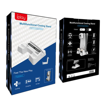 Iplay HBP-351 For Sony PS5 Digital Version Host Cooling Base Bracket Multifunctional Handle Charging Stand(White) by iplay