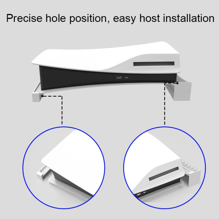 Iplay HBP-393 For Sony PS5 Optical Drive / Digital Version Host Horizontally Placed Bracket With Disc Slot(White) by iplay