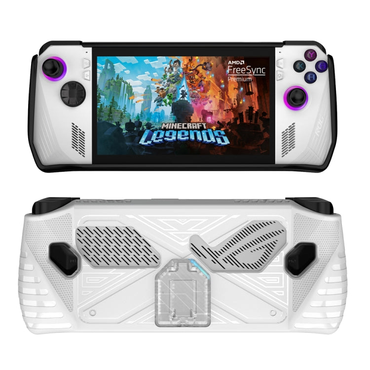 For Asus ROG Ally Game Console TPU Soft Cover With Holder Bracket(White) by bashfashion