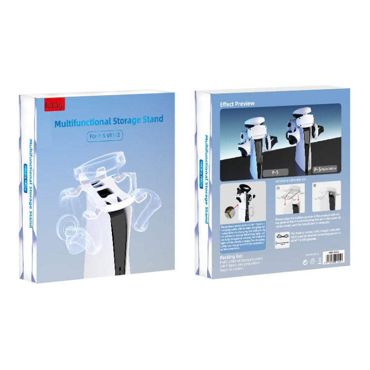 iplay for PS5/PSVR2 Headphone Storage Bracket Charging Cable with Indicator Light(White) by iplay