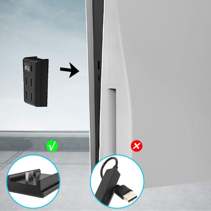 iplay HBP-308 For Sony PS5 5 in 1 Game Console USB3.0 HUB Connection Transmission Extender(Black) by iplay