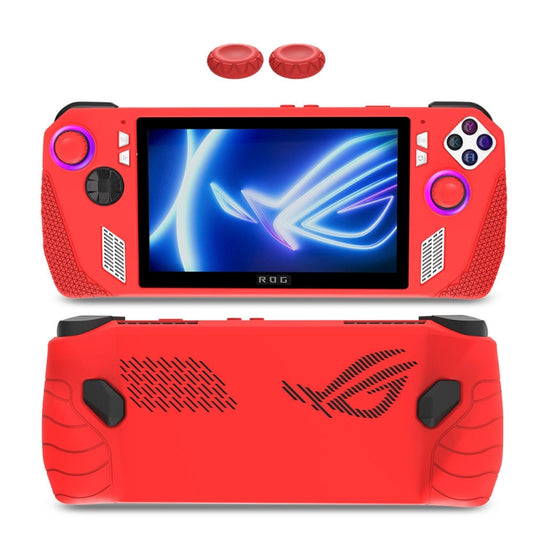 For ASUS Rog Ally Gaming Console Multicolor Silicone Case With 2 Button Caps(Red) by bashfashion