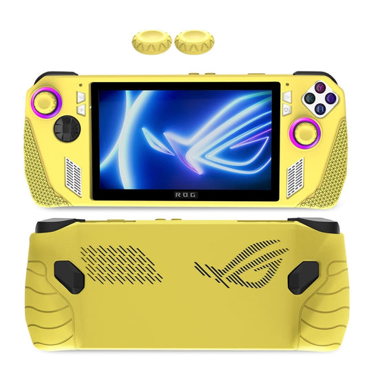 For ASUS Rog Ally Gaming Console Multicolor Silicone Case With 2 Button Caps(Gold) by bashfashion