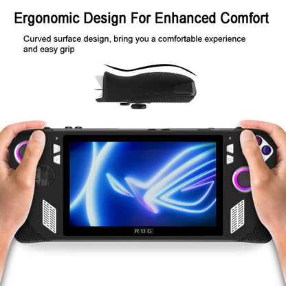 For ASUS Rog Ally Gaming Console Multicolor Silicone Case With 2 Button Caps(Black) by bashfashion