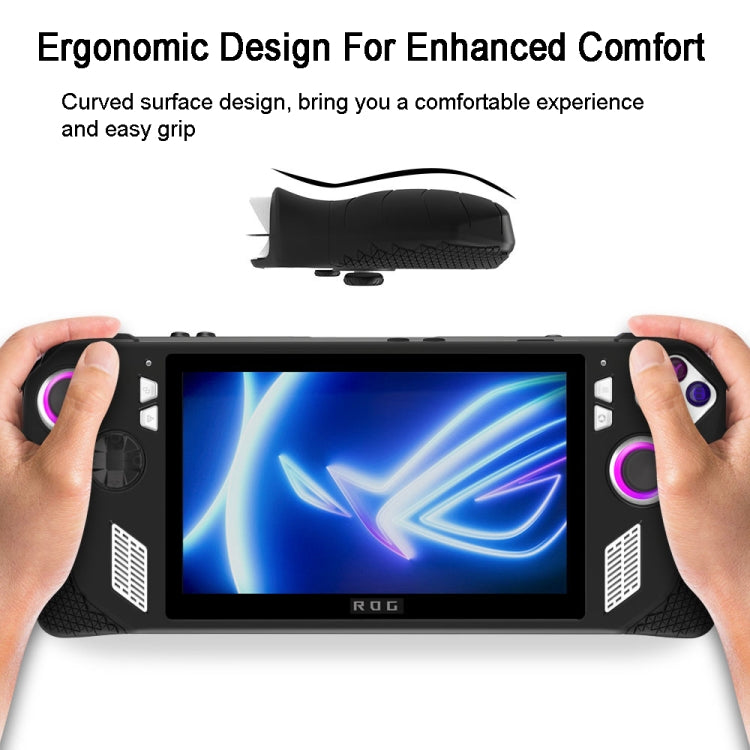 For ASUS Rog Ally Gaming Console Multicolor Silicone Case With 2 Button Caps(White) by bashfashion