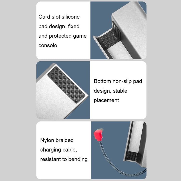 iplay HBSD-490B For Steam Deck Game Console Charging Base Handheld Game Stand Charger(Silver Gray) by iplay