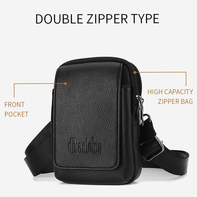 DEABOLAR Men Waist Bag Vertical Waist Belt Hanging Bag Outdoor Sports Mini Mobile Phone Bag(Brown Double Layer) by DEABOLAR