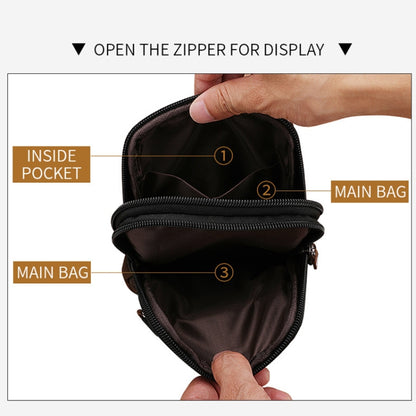 DEABOLAR Men Waist Bag Vertical Waist Belt Hanging Bag Outdoor Sports Mini Mobile Phone Bag(Brown Double Layer) by DEABOLAR