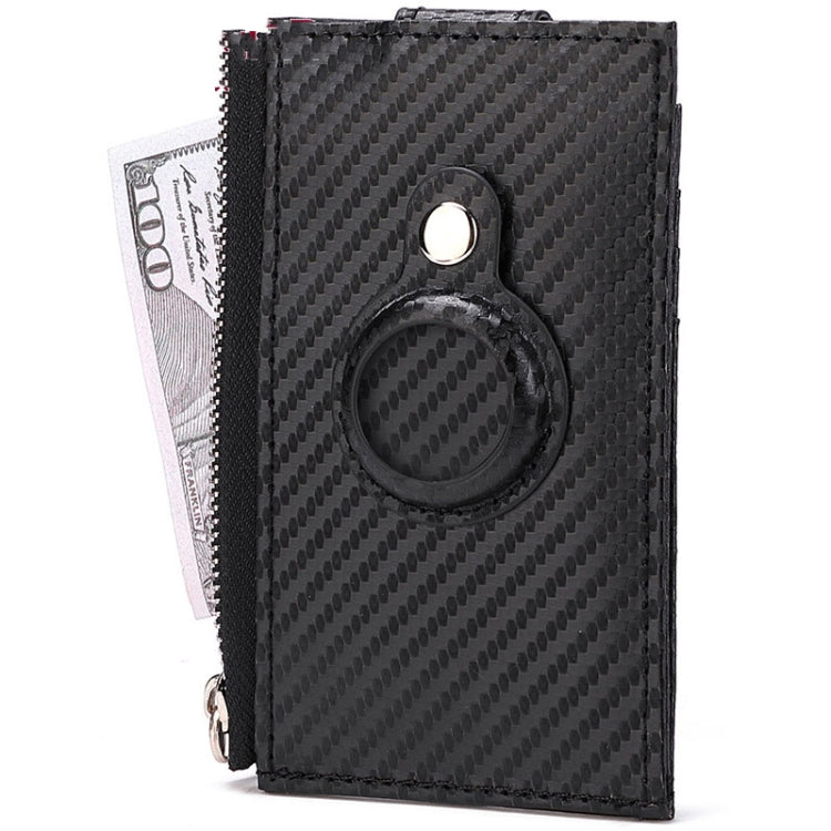 For Airtag Tracker Case Carbon Fiber Credit Card Holder Wallet(Black) by bashfashion