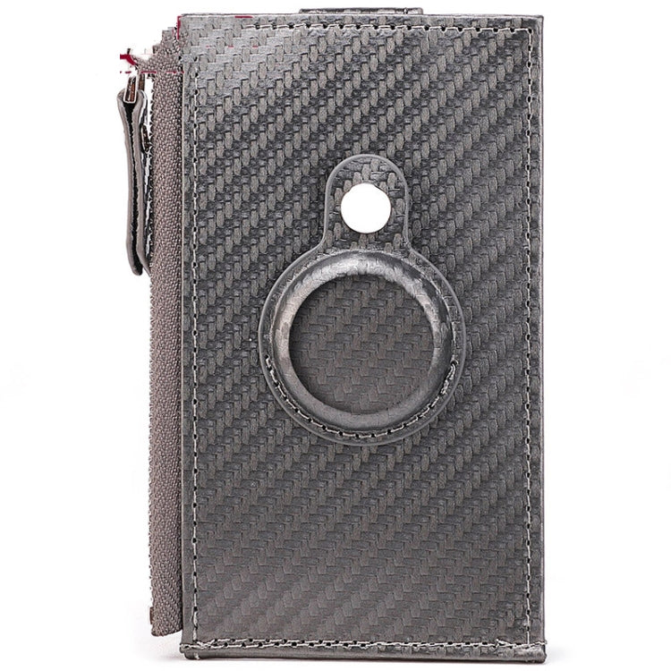For Airtag Tracker Case Carbon Fiber Credit Card Holder Wallet(Grey) by bashfashion