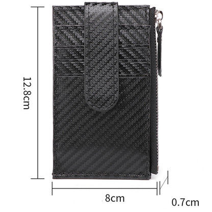 For Airtag Tracker Case Carbon Fiber Credit Card Holder Wallet(Black) by bashfashion