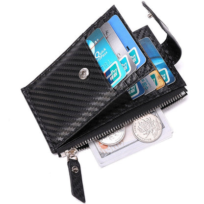 For Airtag Tracker Case Carbon Fiber Credit Card Holder Wallet(Grey) by bashfashion