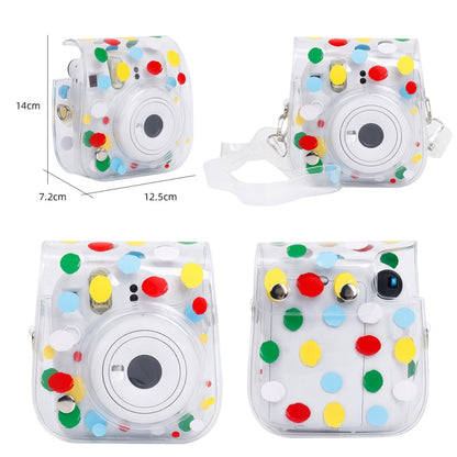 For Fujifilm Instax Mini 12 / 11 Transparent Digital Camera Case(Color Wave Dot) by bashfashion