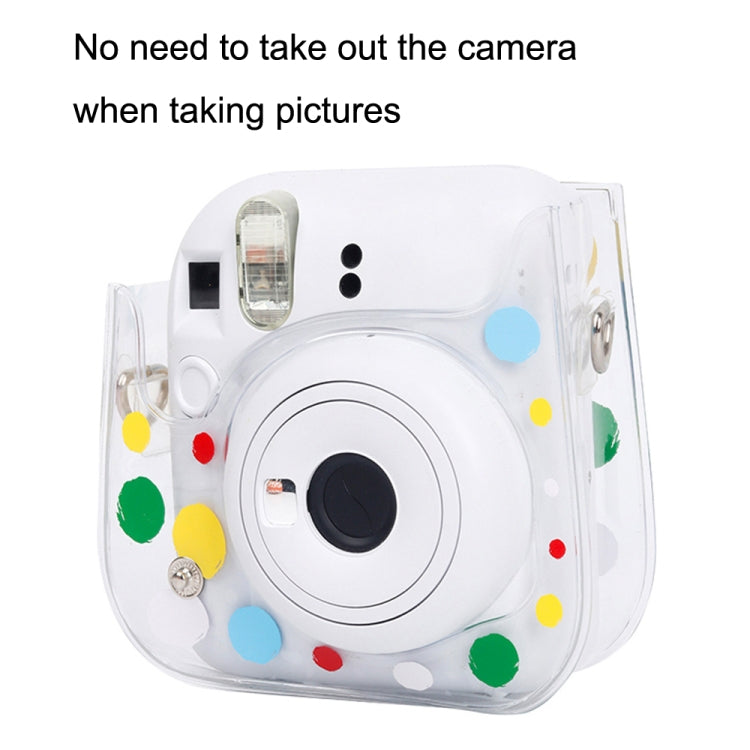 For Fujifilm Instax Mini 12 / 11 Transparent Digital Camera Case(Color Wave Dot) by bashfashion