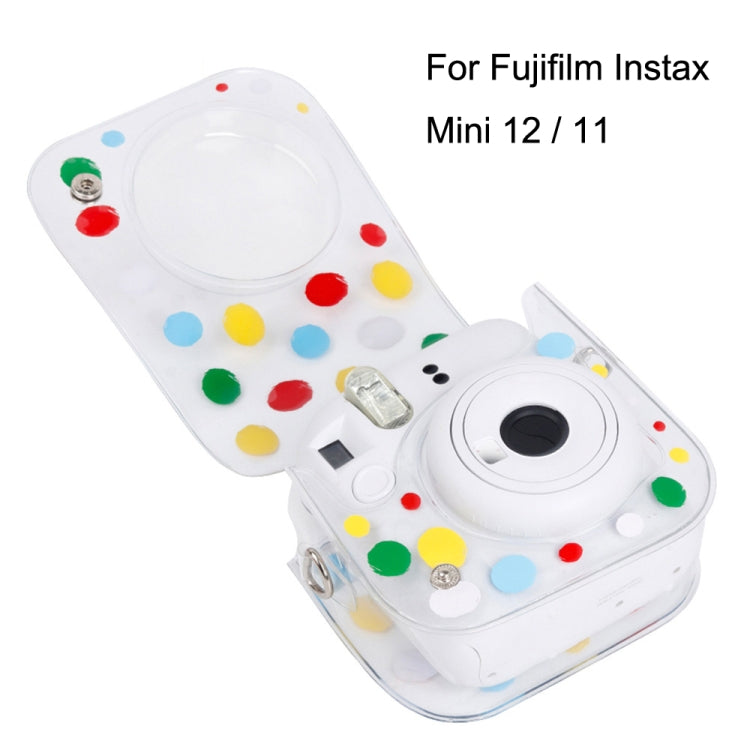 For Fujifilm Instax Mini 12 / 11 Transparent Digital Camera Case(Color Wave Dot) by bashfashion