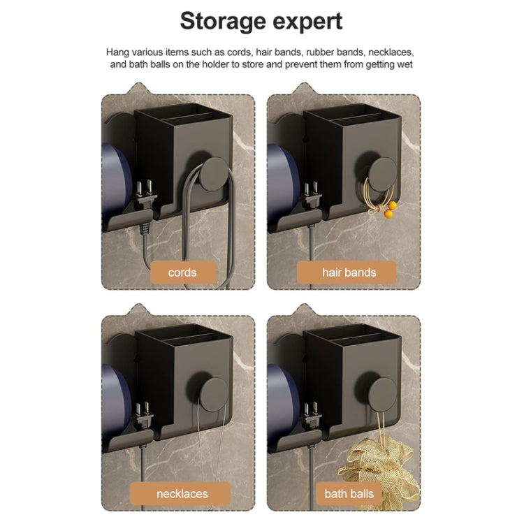 For Dyson Hair Dryer Wall-Mounted Holder Bathroom Shelf Storage Rack, Style: Simple Gray by bashfashion