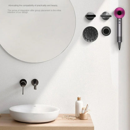 For Dyson Hair Dryer Nozzle No-punch Bathroom Wall Mounted Magnetic Blower Holder Nozzle Storage Hanger by bashfashion