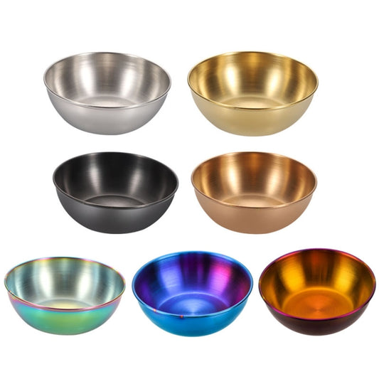 4pcs/set Stainless Steel Circular Dipped Dishes Seasoning Gastric Dish, Color: Stainless Steel Color by bashfashion