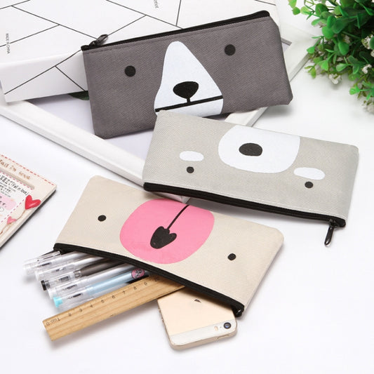 Cartoon Simple Student Oxford Pen Bag Large Capacity Pencil Bag(Beige) by bashfashion