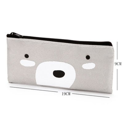 Cartoon Simple Student Oxford Pen Bag Large Capacity Pencil Bag(Grey) by bashfashion