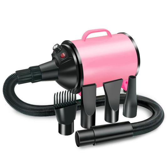 2100W Dog Dryer Stepless Speed Pet Hair Blaster Pet Water Blower 220V UK Plug(Black Pink) by bashfashion
