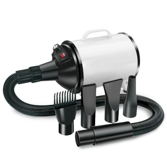 2100W Dog Dryer Stepless Speed Pet Hair Blaster Pet Water Blower 220V EU Plug(Black and White) by bashfashion