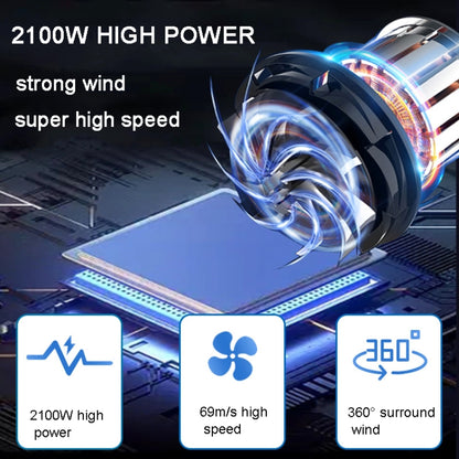 2100W Dog Dryer Stepless Speed Pet Hair Blaster Pet Water Blower 220V EU Plug(Green Black) by bashfashion