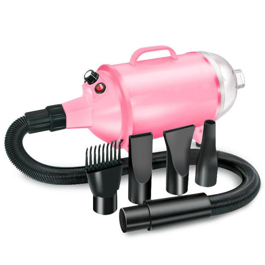 2100W Dog Dryer Stepless Speed Pet Hair Blaster With Vacuum Cleaner 220V UK Plug(Pure Pink) by bashfashion