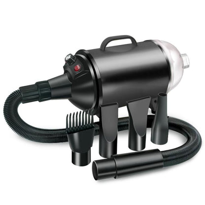 2100W Dog Dryer Stepless Speed Pet Hair Blaster With Vacuum Cleaner 220V UK Plug(Pure Black) by bashfashion