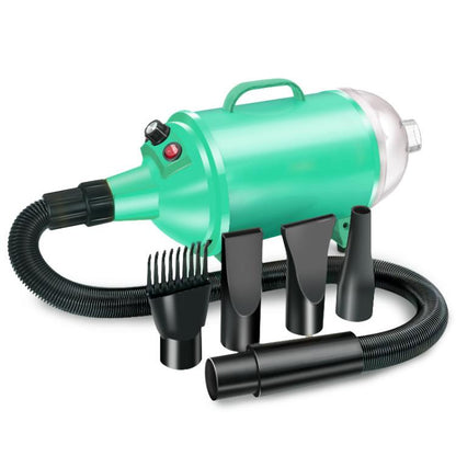 2100W Dog Dryer Stepless Speed Pet Hair Blaster With Vacuum Cleaner 220V EU Plug(Pure Green) by bashfashion