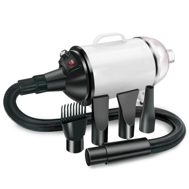 2100W Dog Dryer Stepless Speed Pet Hair Blaster With Vacuum Cleaner 220V EU Plug(Black White) by bashfashion
