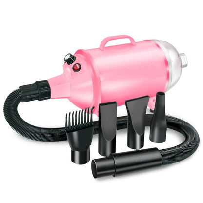 2100W Dog Dryer Stepless Speed Pet Hair Blaster With Vacuum Cleaner 220V AU PLug(Pure Pink) by bashfashion