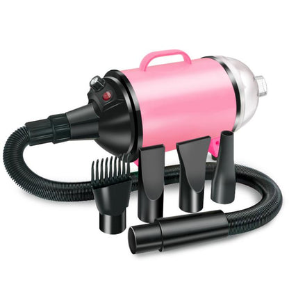 2100W Dog Dryer Stepless Speed Pet Hair Blaster With Vacuum Cleaner 220V AU PLug(Black Pink) by bashfashion