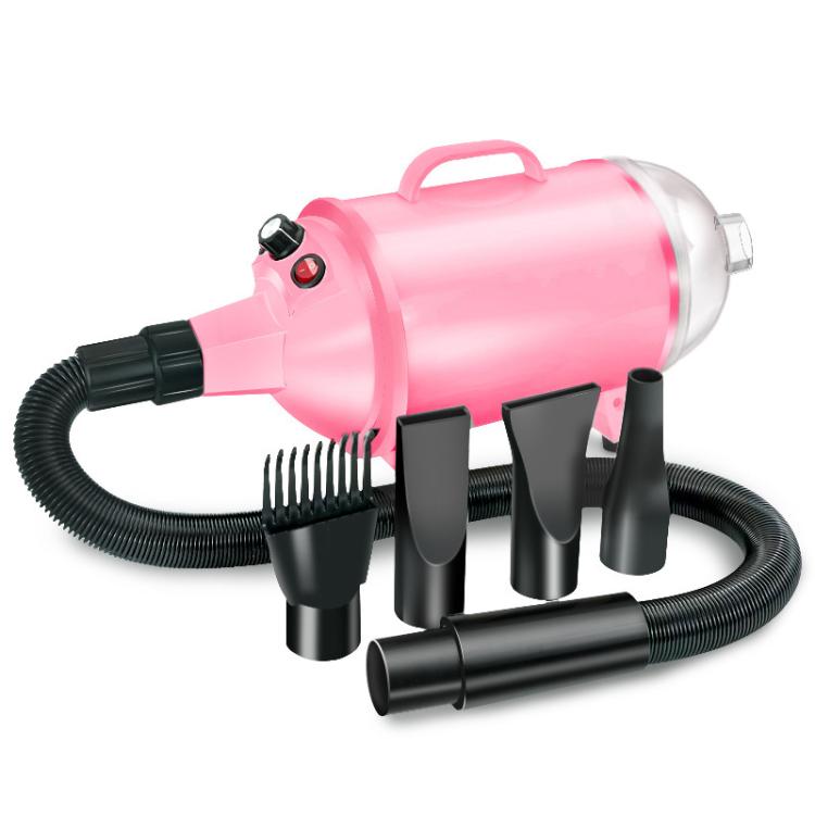 2100W Dog Dryer Stepless Speed Pet Hair Blaster With Vacuum Cleaner 110V US Plug(Pure Pink) by bashfashion