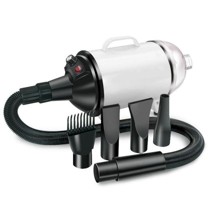 2100W Dog Dryer Stepless Speed Pet Hair Blaster With Vacuum Cleaner 110V US Plug(Black White) by bashfashion