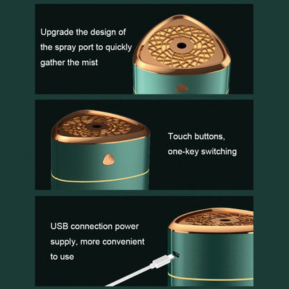 Silent USB Plug-In Silver Ion Purifying Humidifier Household Night Light Atomizer, Color: Electroplated Green by bashfashion