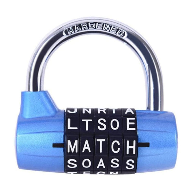 Medium 5-Digit Alphabet Wheel Combination Lock Closet Door Padlock(Blue) by bashfashion