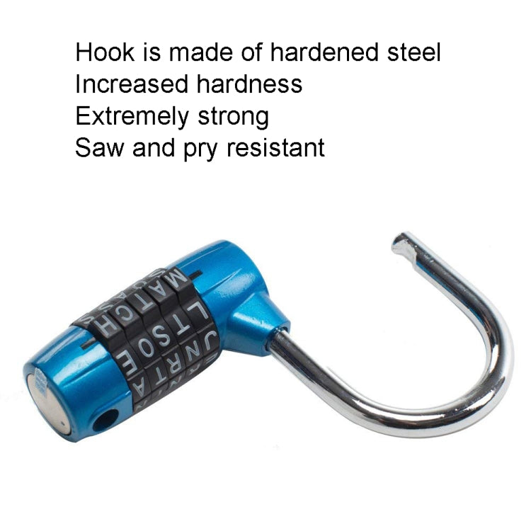 Medium 5-Digit Alphabet Wheel Combination Lock Closet Door Padlock(Silver) by bashfashion