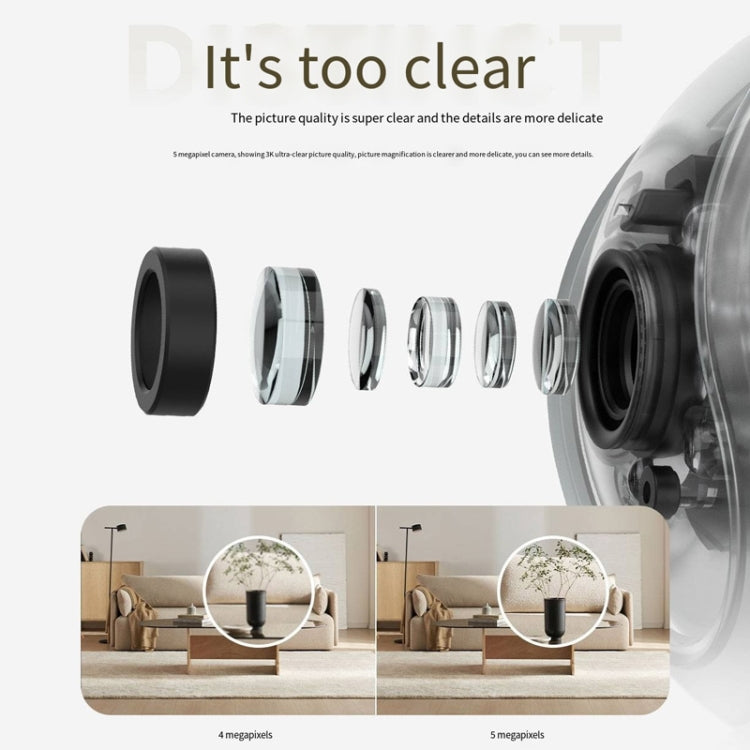 Original Xiaomi Mijia Smart Camera 3 PTZ Version 3K AI Detection Baby Monitor 5MP 360 Degree View Webcam Day & Night Work Infrared Night Vision, With US Plug Adapter(White) by Xiaomi