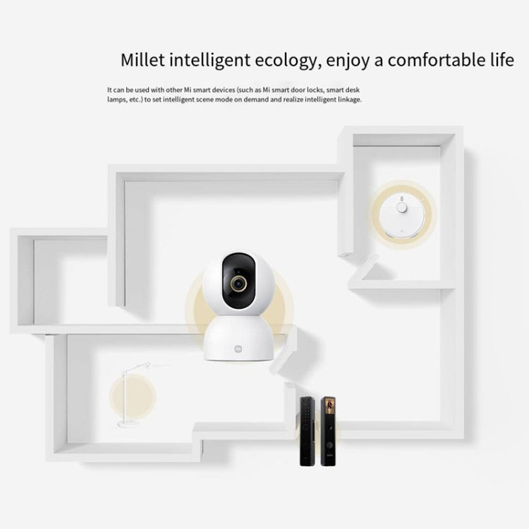 Original Xiaomi Mijia Smart Camera 3 PTZ Version 3K AI Detection Baby Monitor 5MP 360 Degree View Webcam Day & Night Work Infrared Night Vision, With US Plug Adapter(White) by Xiaomi