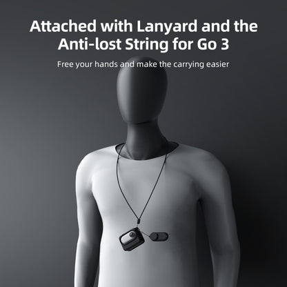 For Insta360 GO 3 AMagisn Silicone Body Cover Protective Case With Lanyard(Black) by aMagisn