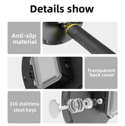 TELESIN 30M Waterproof Case Housing For GoPro Hero11 Black / HERO10 Black / HERO9 Black by TELESIN