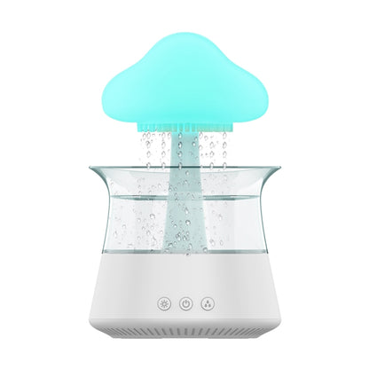 CH06 300ml Rain Humidifier Mushroom Cloud Colorful Night Lamp Aromatherapy Machine, Style: Without Remote Controller(White) by bashfashion