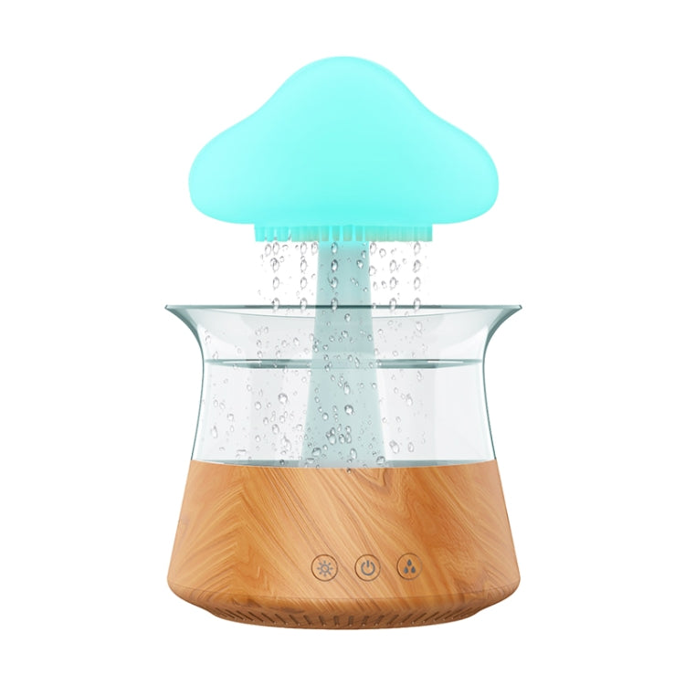 CH06 300ml Rain Humidifier Mushroom Cloud Colorful Night Lamp Aromatherapy Machine, Style: Without Remote Controller(Light Wood Grain) by bashfashion