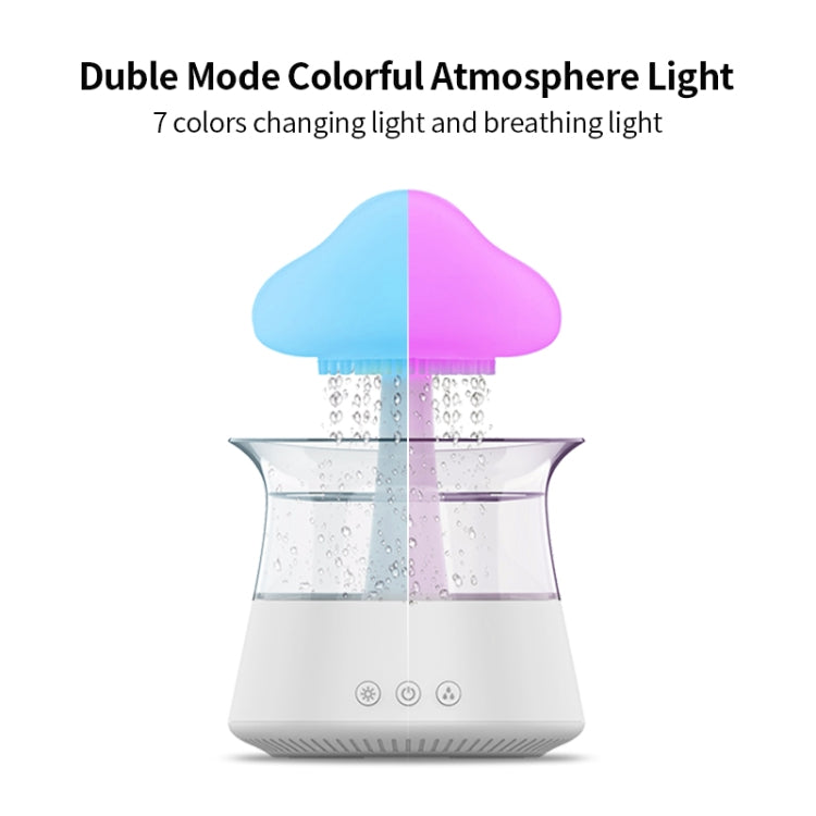 CH06 300ml Rain Humidifier Mushroom Cloud Colorful Night Lamp Aromatherapy Machine, Style: With Remote Controller(Light Wood Grain) by bashfashion