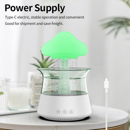 CH06 300ml Rain Humidifier Mushroom Cloud Colorful Night Lamp Aromatherapy Machine, Style: With Remote Controller(White) by bashfashion
