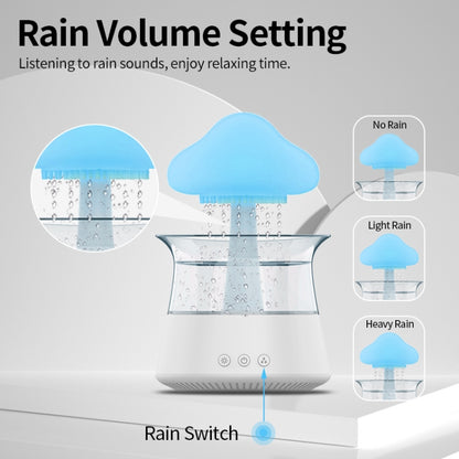 CH06 300ml Rain Humidifier Mushroom Cloud Colorful Night Lamp Aromatherapy Machine, Style: With Remote Controller(White) by bashfashion