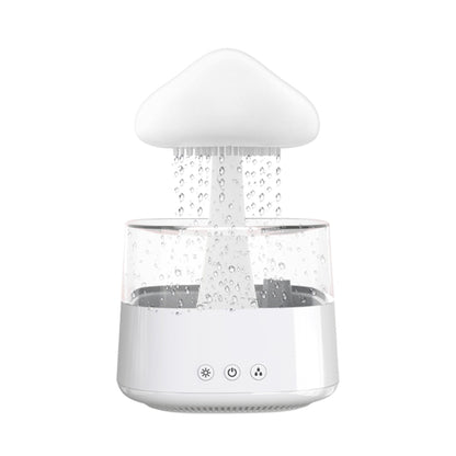 CH08 450ml Rain Humidifier Mushroom Cloud Colorful Night Lamp Aromatherapy Machine, Style: Without Remote Controller(White) by bashfashion