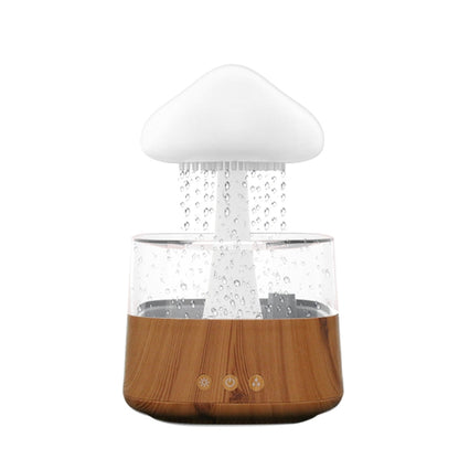 CH08 450ml Rain Humidifier Mushroom Cloud Colorful Night Lamp Aromatherapy Machine, Style: Without Remote Controller(Light Wood Grain) by bashfashion