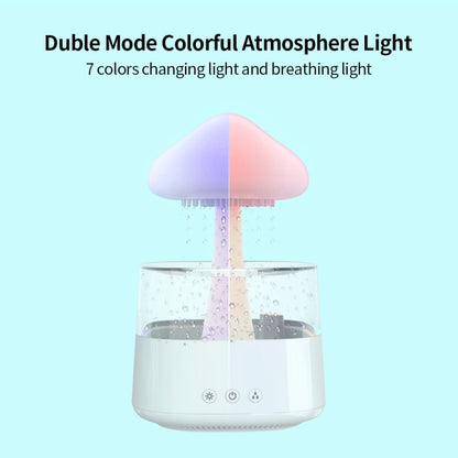 CH08 450ml Rain Humidifier Mushroom Cloud Colorful Night Lamp Aromatherapy Machine, Style: Without Remote Controller(Light Wood Grain) by bashfashion